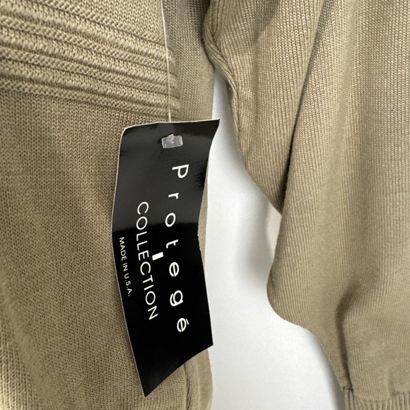 VTG NWT Protege Collection Geometric Sweater Men's XL Knit Beige Pullover 90's - Picture 6 of 12